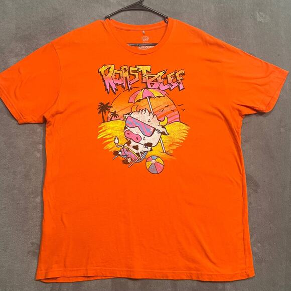 POP! TEES Shirt Men's XL Stranger Things Orange Cotton Roast Beef - Picture 1 of 6